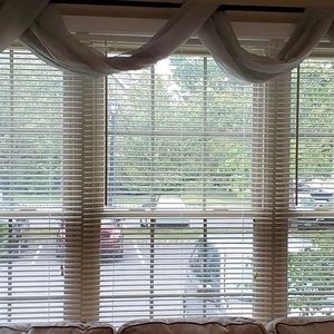 Long Sheer Sage Green Window Scarf - 17' Long